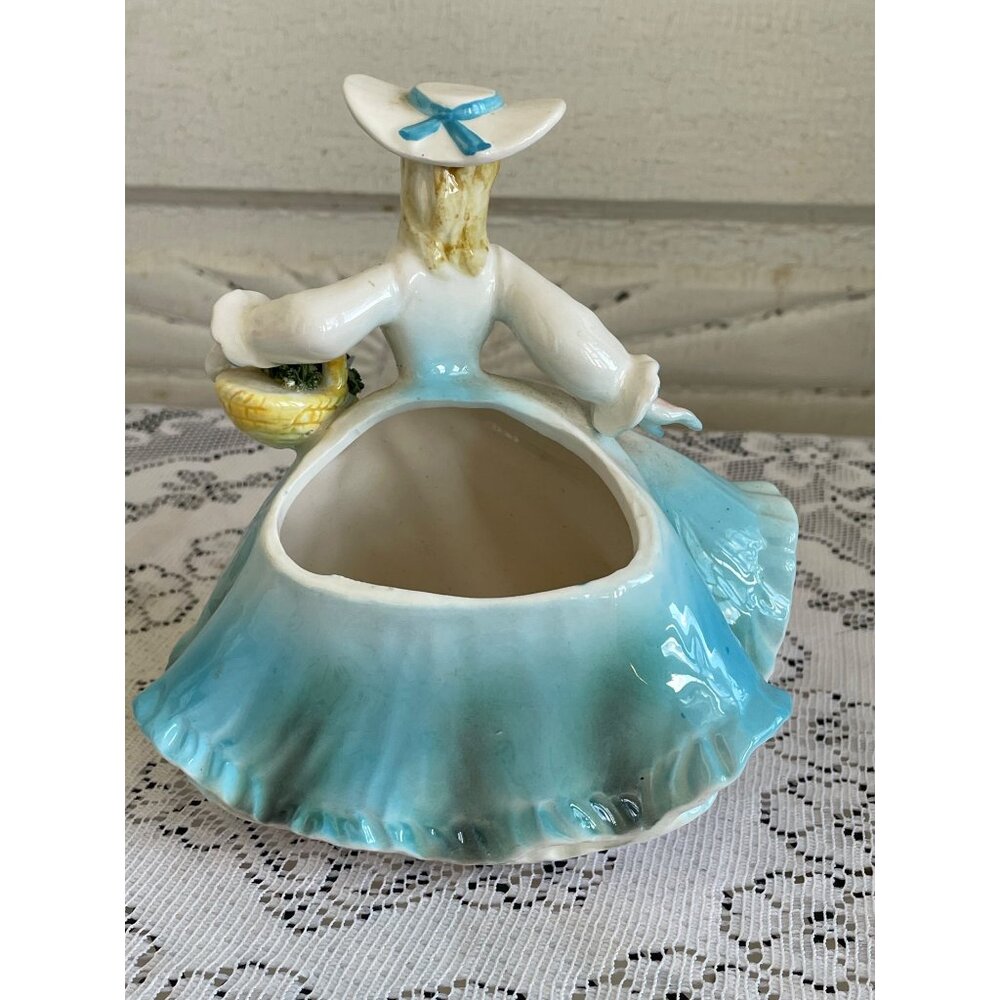 Vintage LEFTON Southern Belle with Flower Basket PLANTER #30008 6 1/2 - Picture 5 of 10